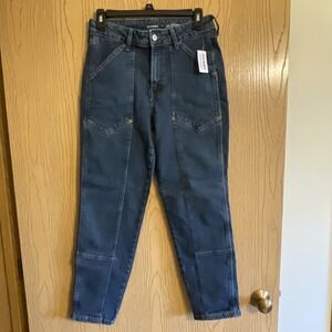 Old Navy OG Straight Jeans Women's Size 4 High Rise Utility Blue Denim Pockets